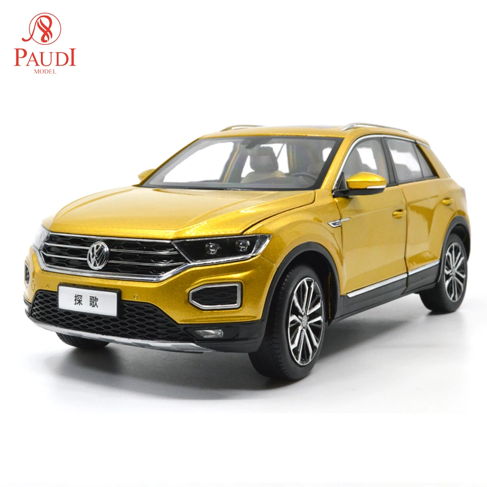 1/18 1:18 весы VW T Roc 2018 Желтое Золото Топ статическое моделирование литье под