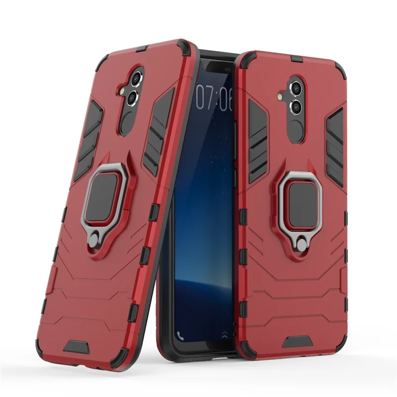 Чехол для Huawei Mate 20 Lite с магнитным кольцом на палец и подставкой жесткий чехол