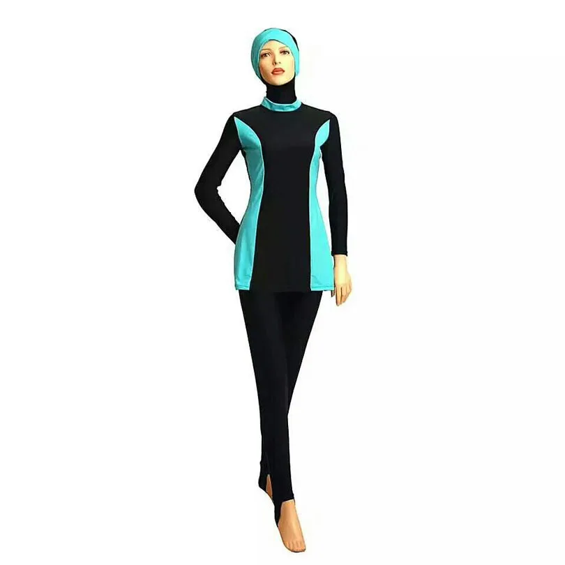 Turkish Islam Swimsuit Hijab Muslim Swimwear Women High Waisted Bathing