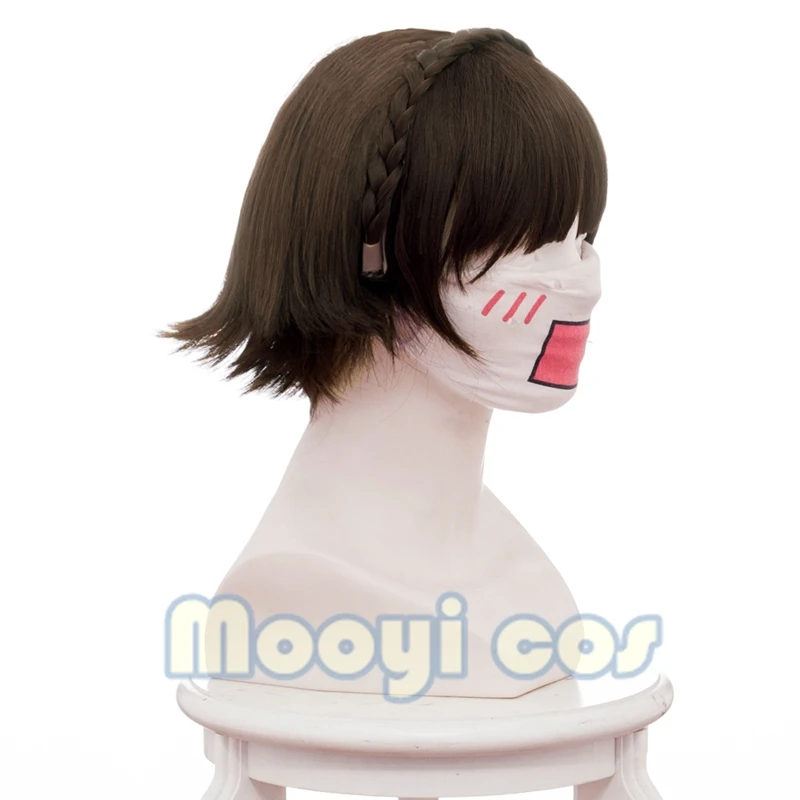 Парик для косплея Persona 5 Makoto Niijima 30 см короткие термостойкие плетеные