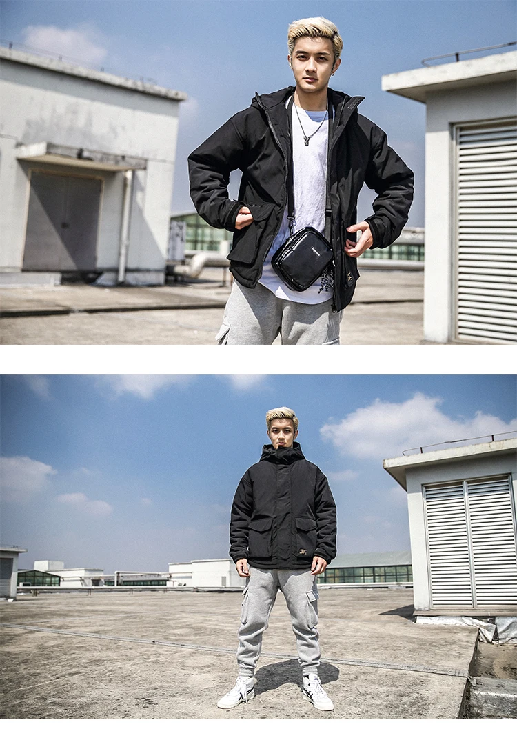 Men Winter Padded Jackets Warm Winter Coats Men Clothes Thick Warm Zipper Jacket  Black Large Size Hooded  Coat  2019 Sale  (15)