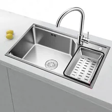 Кухонная раковина 304 из нержавеющей стали раковина для мытья посуды промывка бассейна одинарная мойка набор еды утолщение бытовой одной чаши