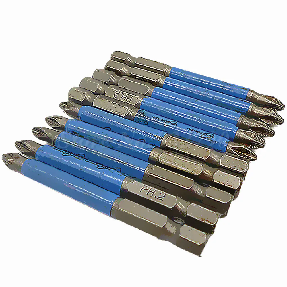 Hex Magnetic Anti Slip Electric Screwdriver Bits S2 PH2 65mm