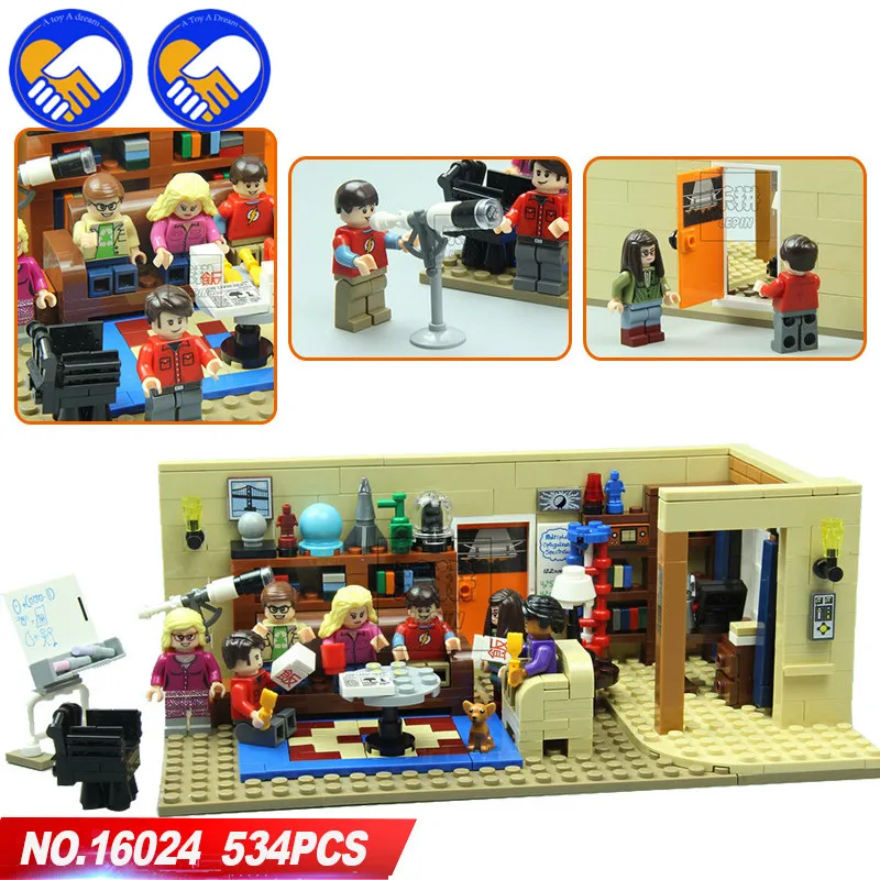 A TOY A DREAM 16024 Ideas Series The Big Bang Theory Model Building Block set Compatible 21302 classic house living room Kid toy block-set : image A TOY A DREAM 16024 Ideas Series The Big Bang Theory Model Building Block set Compatible 21302 classic house living room Kid toy block-set