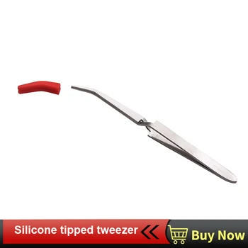 

Original Silicone Tipper tweezer with red color silicone cover Tips Stainless steel tweezers e-cigarette tool for water pipe