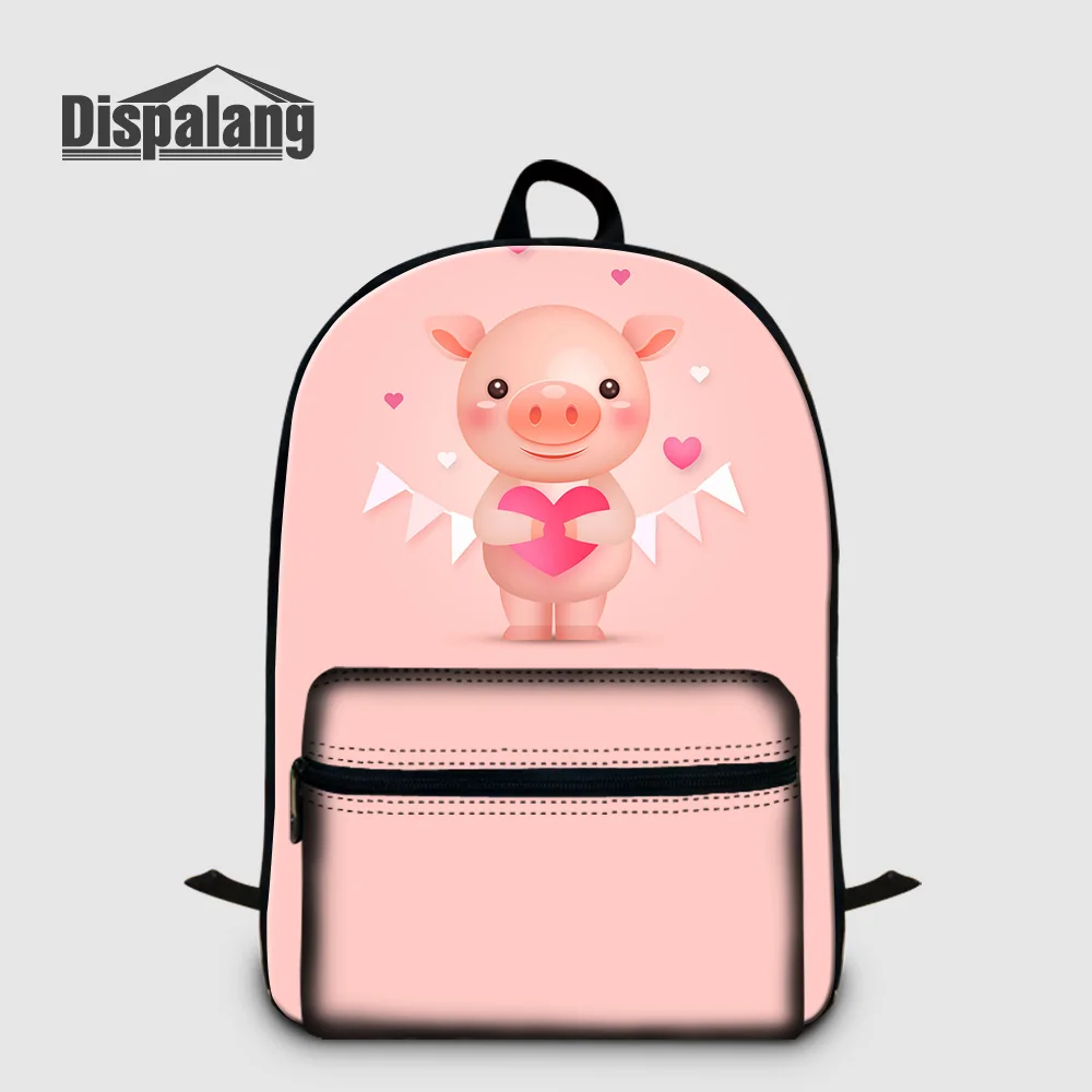 Backpack04 Women Custom Laptop Backpack For 14 Inch Notebook Cartoon Pig Canvas Girls School Bag PC Bagpack Bookbags Female Travel Rucksack - Цвет: Backpack04