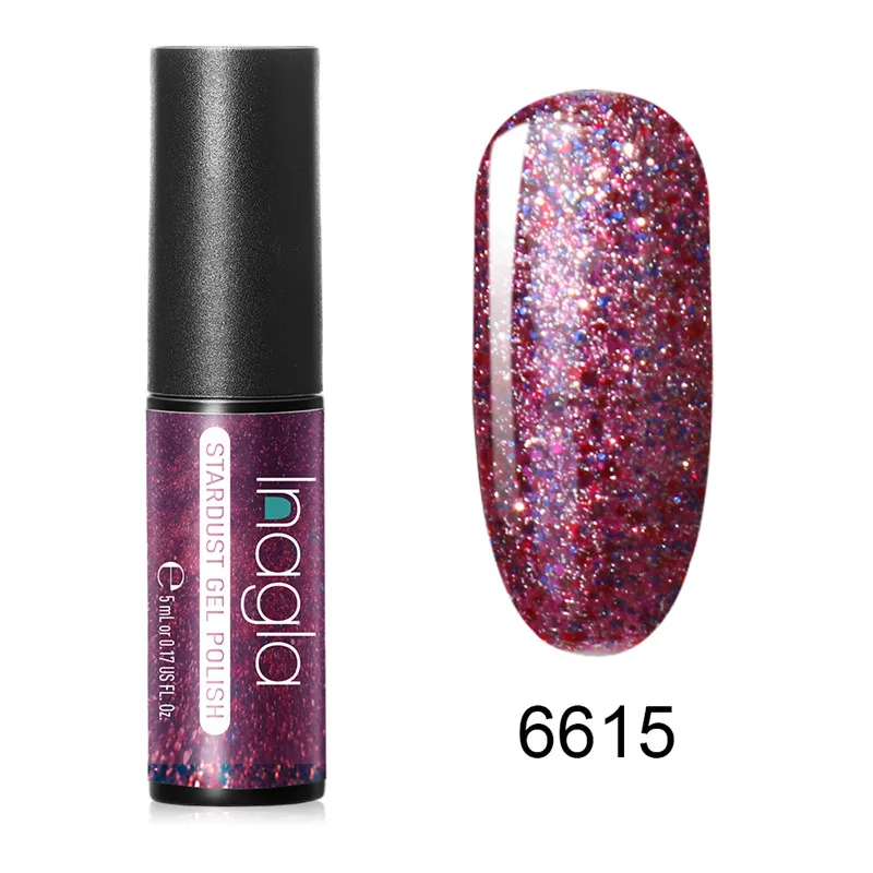 Inagla Starry Series Nail Polish 5ml Red Gold Blue Soak Off UV Gel Polish Glue Lacquer Manicure Nail Art Varnish Tool