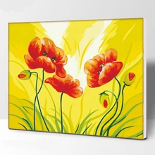 Красота цветов DIY картина по номерам ручная роспись маслом живое комнатное домашнее настенное украшение Роза художественное оформление 40*50 см