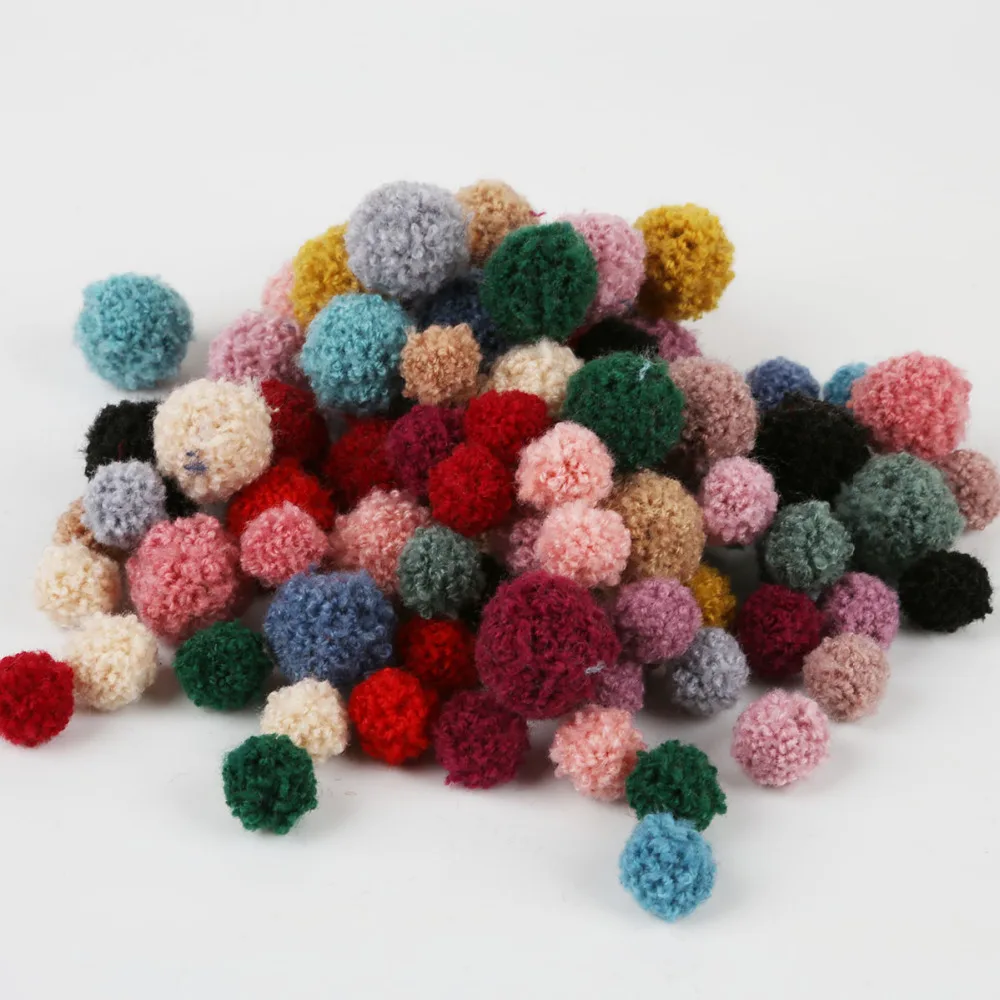 

Hot Selling 10Pcs 15/20MM Round Ball Plush Pompom Soft For DIY Carft Home Decor Sewing Supplies Earring Jewelry Making