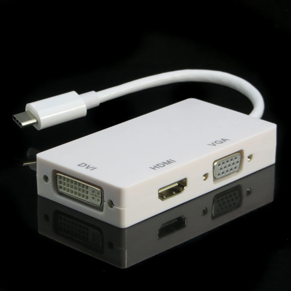 

1080P Full HD USB 3.1 Type C HDMI VGA DVI Adapter Cable for New Macbook
