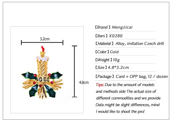 Новая мода высокое качество уникальная Рождественская брошь свечка панк персональная Подарочная брошка Заводская Прямая цена X0280