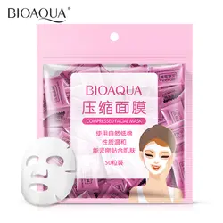 Bioaqua бренд 50 шт. маска DIY Spunlace хлопок обернутый компрессионная для лица маски натуральный нетканый материал отбеливающий уход за кожей