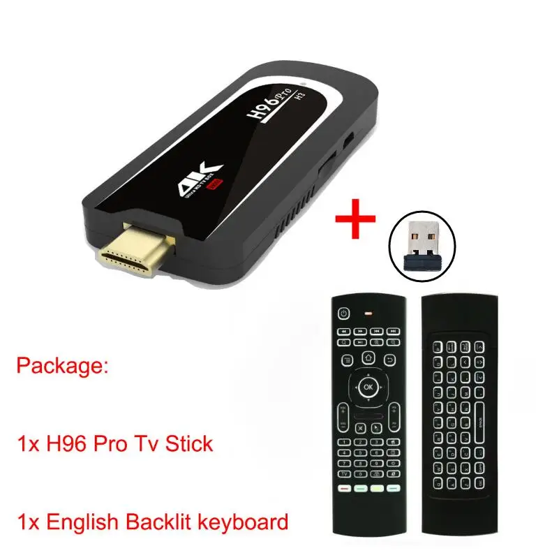 H96 Pro H3 Android 7,1 ТВ-карта Amlogic S905X четырехъядерный 2G 16G BT4.0 1080P Netflix tv BOX 2,4G 5G Wifi HDMI Miracast tv dongle - Цвет: Add MX3 Backlit Item