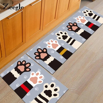 

Zeegle Cartoon Cat Palm Printed Beside Floor Carpets For Living Room Bedroom Home Decor Absorbent Kitchen Rugs Corridor Rugs
