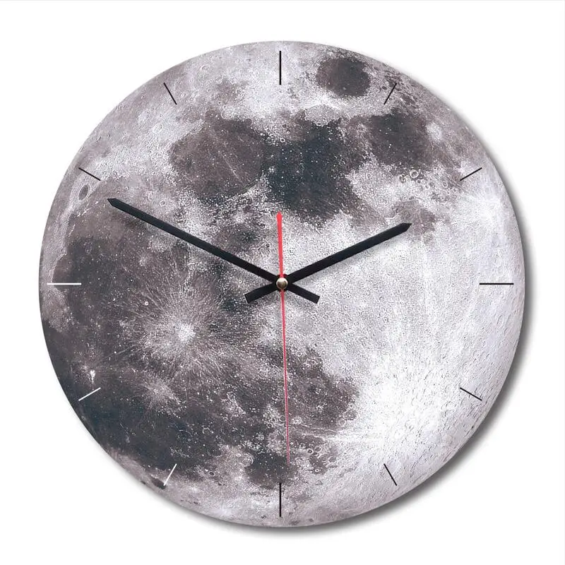 11 дюймов креативные настенные часы с картиной настенные часы Луна гостиная акриловые настенные украшения бесшумные часы уникальный подарок Декор Спальни - Цвет: B