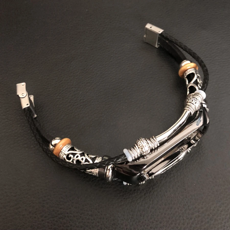 Для mi Band 4 браслет ретро из натуральной кожи ремешок для Xiaomi mi Band 4 аксессуар с металлическим чехол ремешок для часов для mi Band