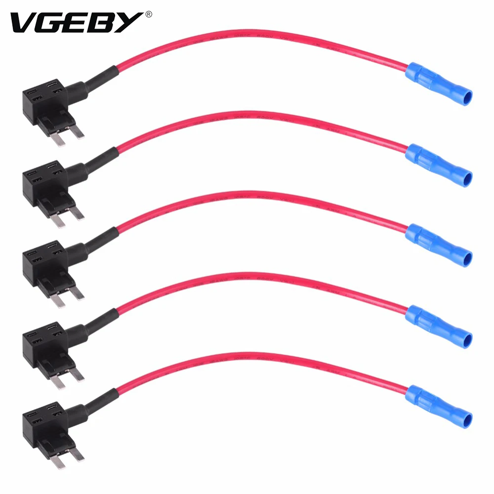 5Pcs Car Auto Mini Circuit Fuse Tap Adapters Blade Fuses Holder for