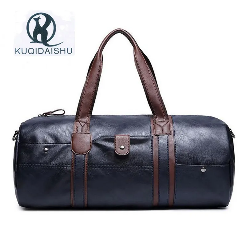 

High Quality Handbag Large Capacity Bag for Men 2017 Vintage Mens Leather Travel Bags PU Leather Weekend Hand Bag Black B