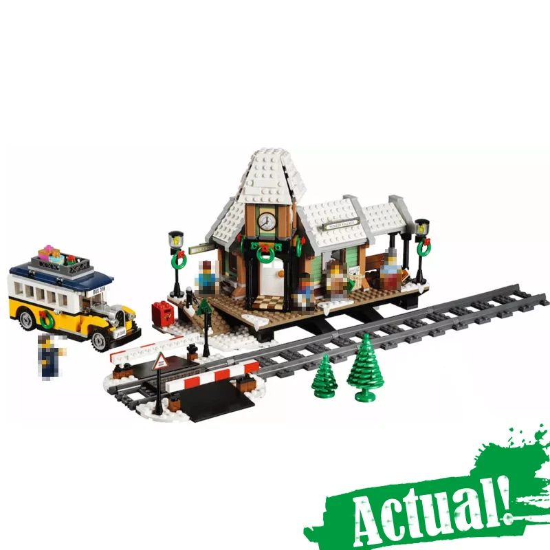 

Lepin 36011 1010Pcs Creator Expert Winter Village Train Station Building Blocks Bricks Toys For Children gifts legoINGly 10259