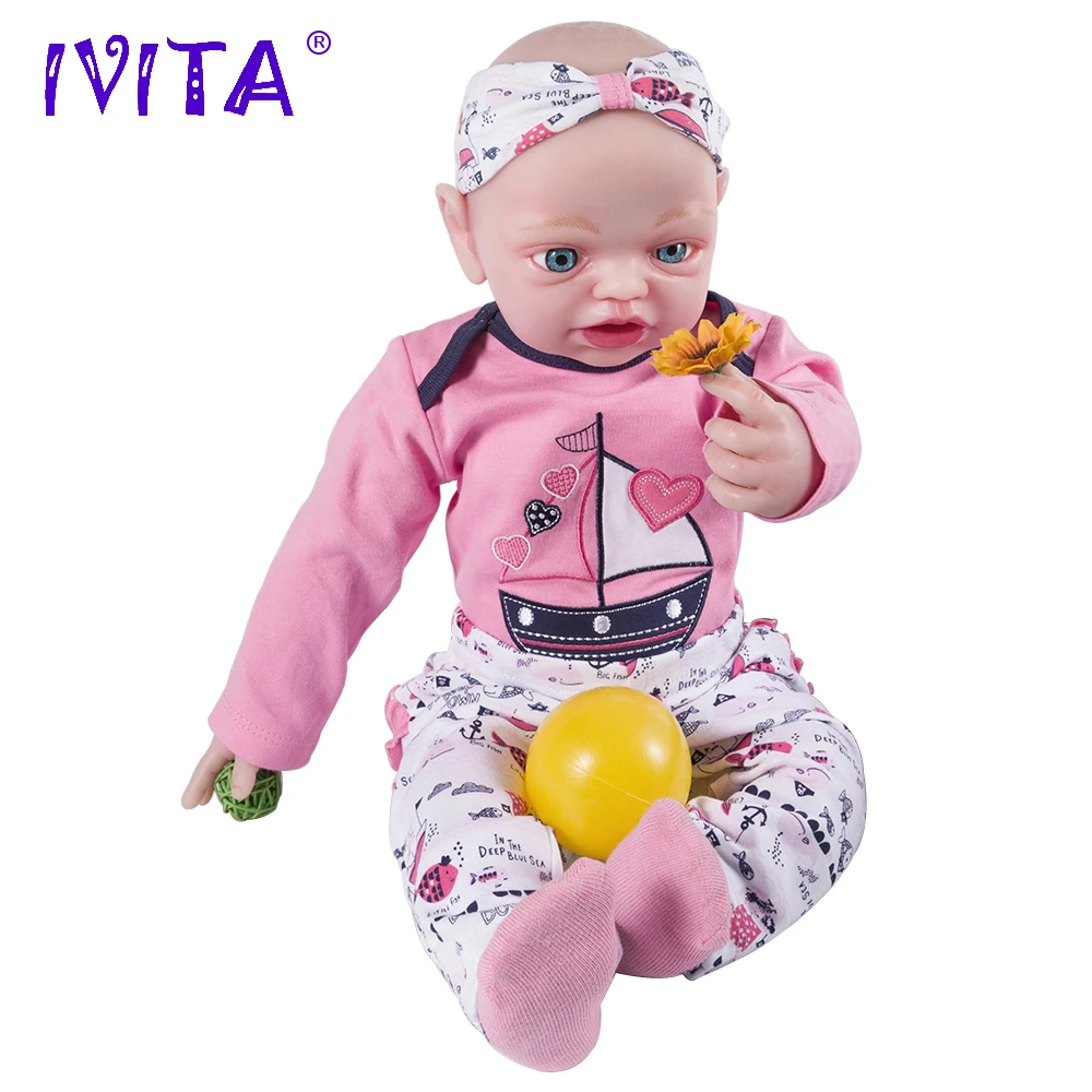 

IVITA 56cm Silicon Baby Dolls Newborn Baby Doll Reborn Babies Silicone Doll Child Inner Stainless Steel Skeleton Moveable Doll