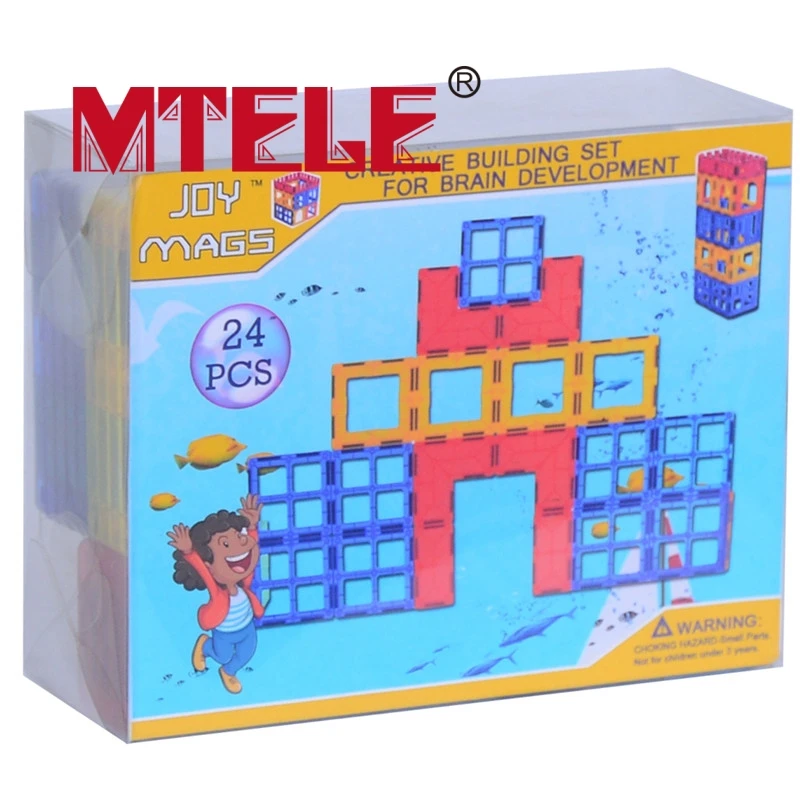 

MTELE Brand Toy Bricks 26 pcs 3D Magnetic Tiles Block Designer Construction Enlighten Educational Building Bricks DIY Toy