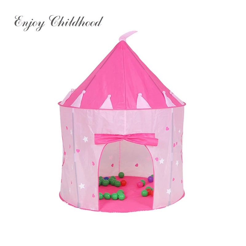 

Portable Pink Princess Foldable Tipi Camping Toy Tent Kids Children Castle Cubby Play House For Kids Gift No Ocean Ball [FoPcc]