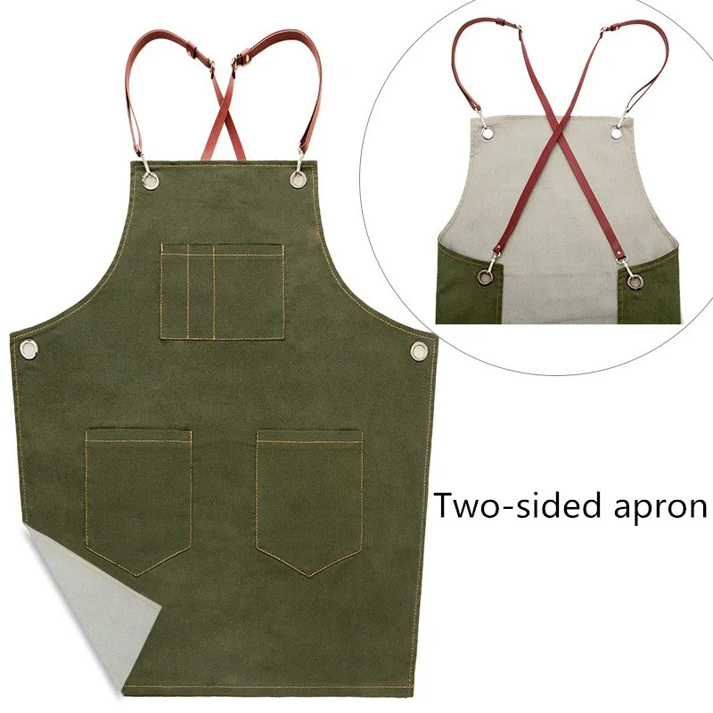 

New fashion cotton canvas apron for the kitchen unisex Coffee shop work aprons Salon bartender delantal cocina cooking pinafore