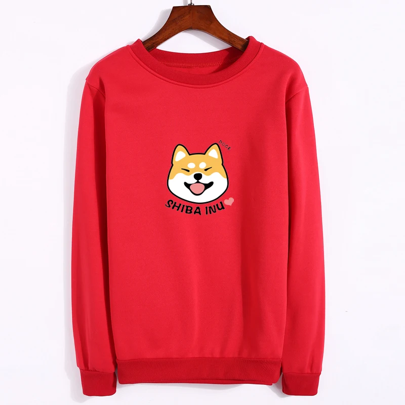 2019 المرأة البلوز الخريف جميل أنيمي الطابع شبعا أغطية رأس مطبوعة سماكة الصوف المتناثرة بلوفر شتوي