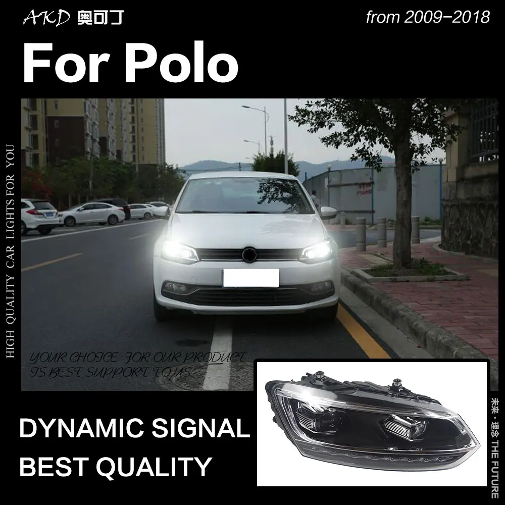AKD автомобильный Стайлинг для Polo фар 2010- Vento светодиодный фонарь светодиодный DRL Hid головной фонарь Ангел глаз биксеноновый луч аксессуары