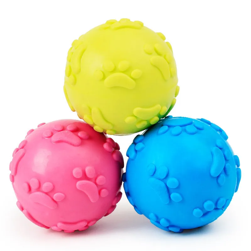 1Pc Environmental Material Rubber Soild Color Ball For Small Dogs Toy