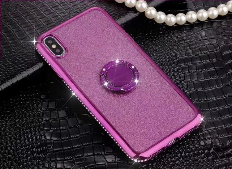 

For Samsung S8 S8P S9 S9P NOTE8 NOTE9 S10 S10P Soft shell of finger ring bracket with electroplated edge drilling flash paper