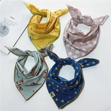 Хлопковые пеньковые детские маленькие квадратные полотенца для детей, мундчасти, полотенца для воды, ретро принт, маленькие шарфы