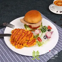 Simulation Western Food Model Chicken Hamburger Dish Mold Display Decoration Handicraft Artificial Props Table Ornaments Display