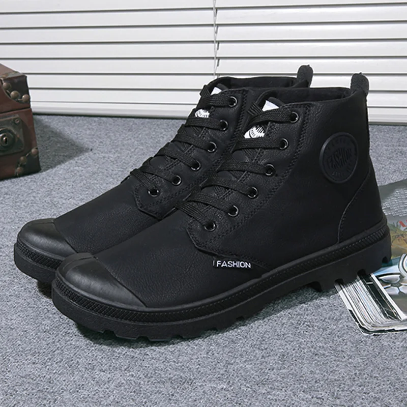 Новинка года; ботинки для ранней зимы; мужская повседневная обувь; высококачественные Брендовые мужские ботинки; мужские Брендовые ботильоны; ZHK76 - Цвет: Черный