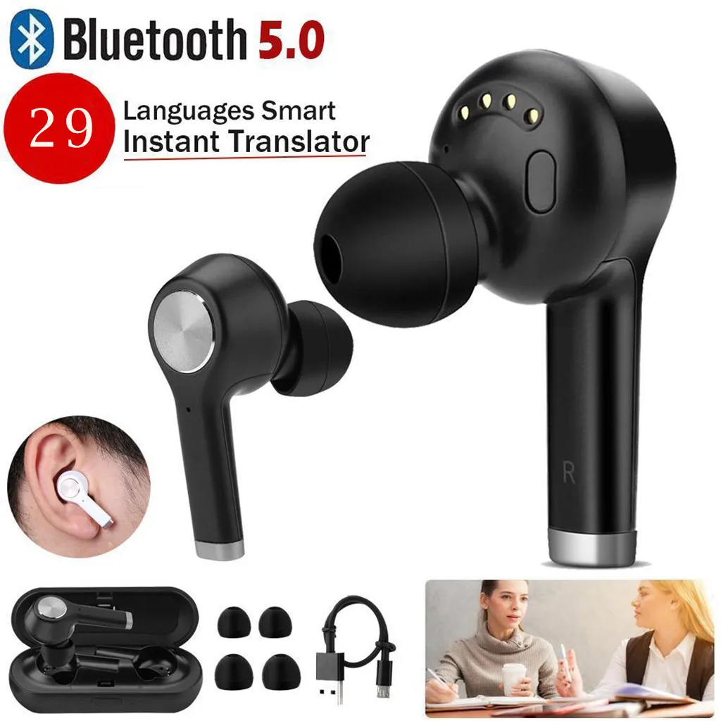 

Wireless Bluetooth Earbuds Business Intelligence Wireless Bluetooth 5.0 Instant Translation Headphones 29 Language Translator