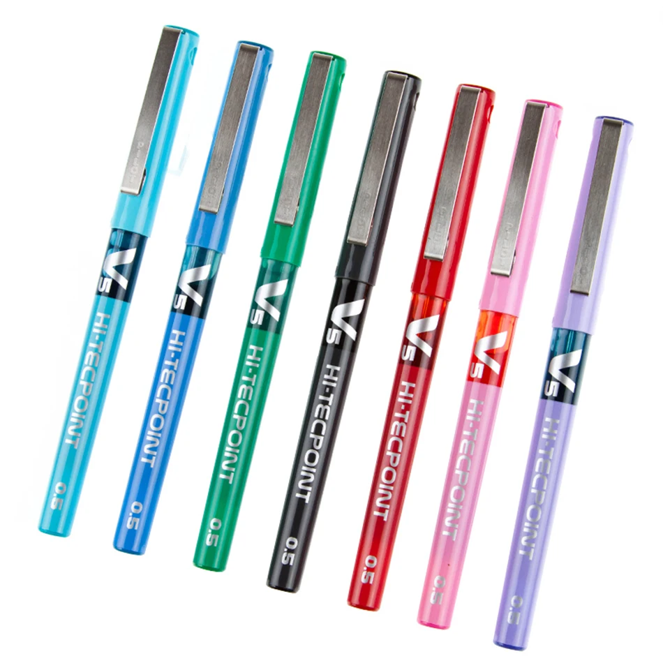 

7 Color Gel Pen Liquid-ink Ball Pen Water-based Pen Baile V5 0.5mm Stationery Office School Supplie