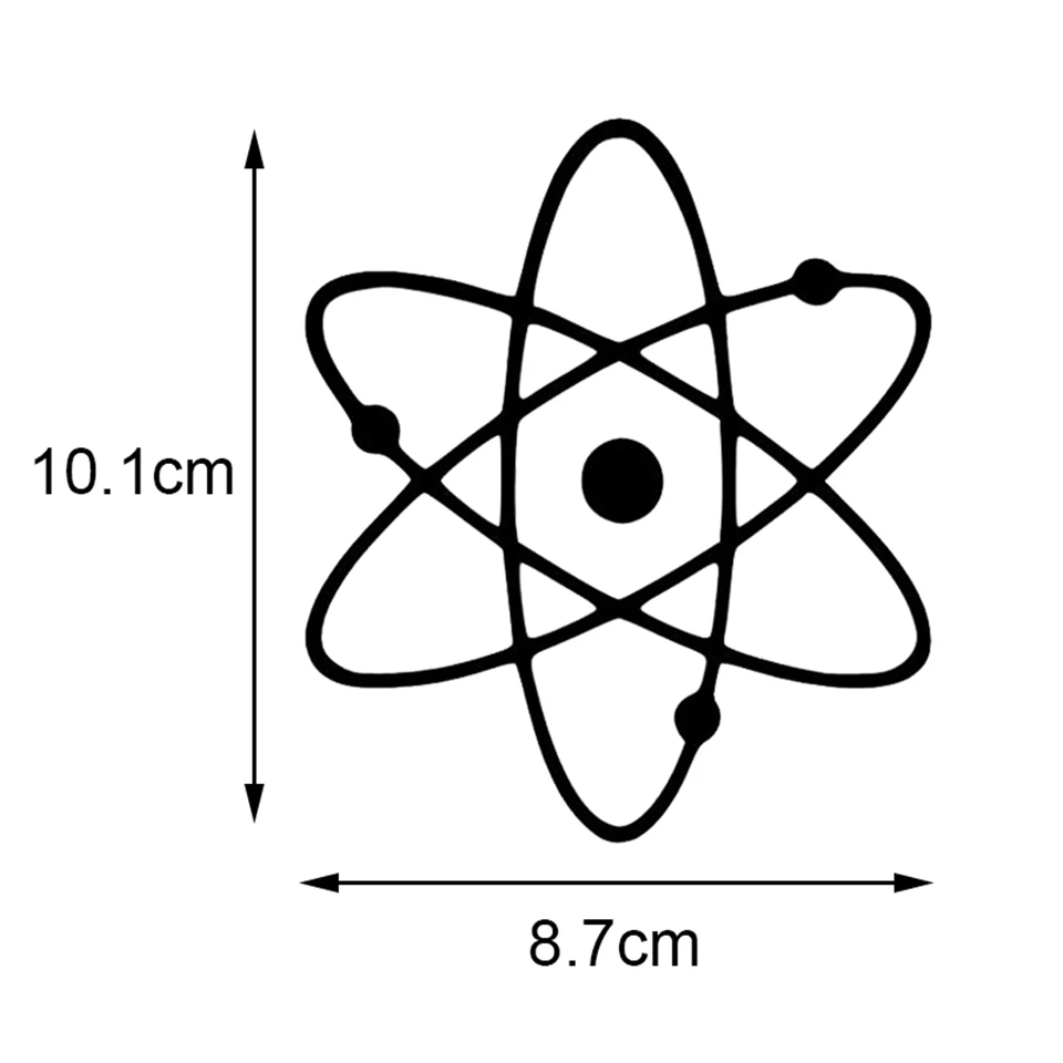 8.710.1CM Mysterious Atom Symbol Car Sticker Cover The Body Of The Personalized Vinyl Decals BlackSilverlaser (1)
