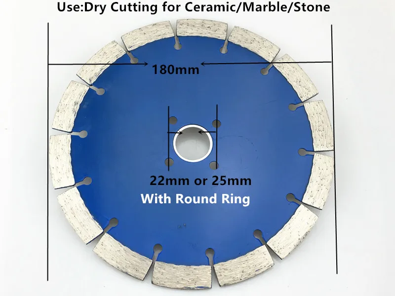 Jrealmer пайка 1 шт. алмазный пильный диск Алмазная керамическая плитка диск для резки мрамора пильный диск - Наружный диаметр: 180mm Blue Dry