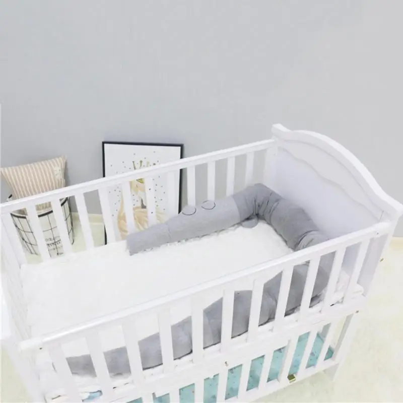 185cm Newborn Baby Bed Bumper Children Crocodile Pillow Bumper Infant Crib Fence Cotton Cushion Kids Room Bedding Decoration Acc