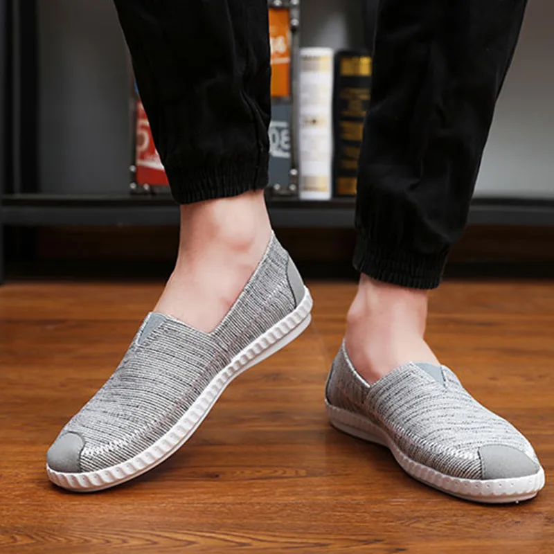 

2019 Summer Men's Casual Shoes Fashion Trend fisherman's Shoes A Pedal Simple Low Cut Linen Canvas Shoes