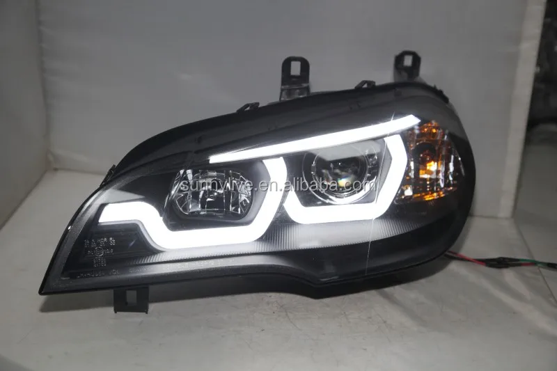 2007-2011 год для BMW X5 E70 светодиодные лампы головного света черный корпус JY