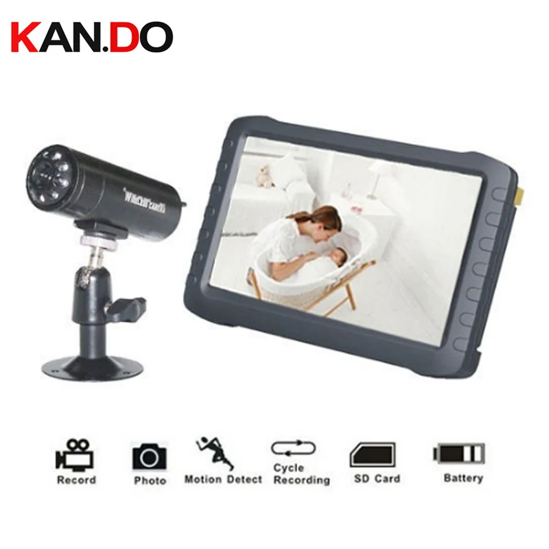 

5" TFT Digital 2.4G Wireless Camera Audio Video Baby Monitor 8CH DVR Security System IR Night Cam Motion Detector video recorder