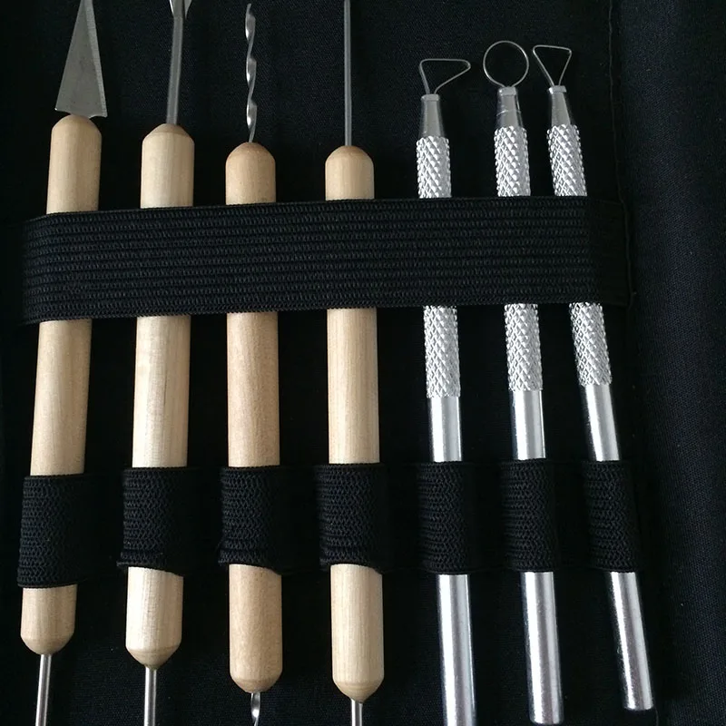 Gtct 0038 Pottery Tools With Canvas Bag Polymer Clay Gtct 0038 Pottery Tools With Canvas Bag Polymer Clay Ceramics Modeling Sculpture Sculpting Art Supplies 14pcs Set In