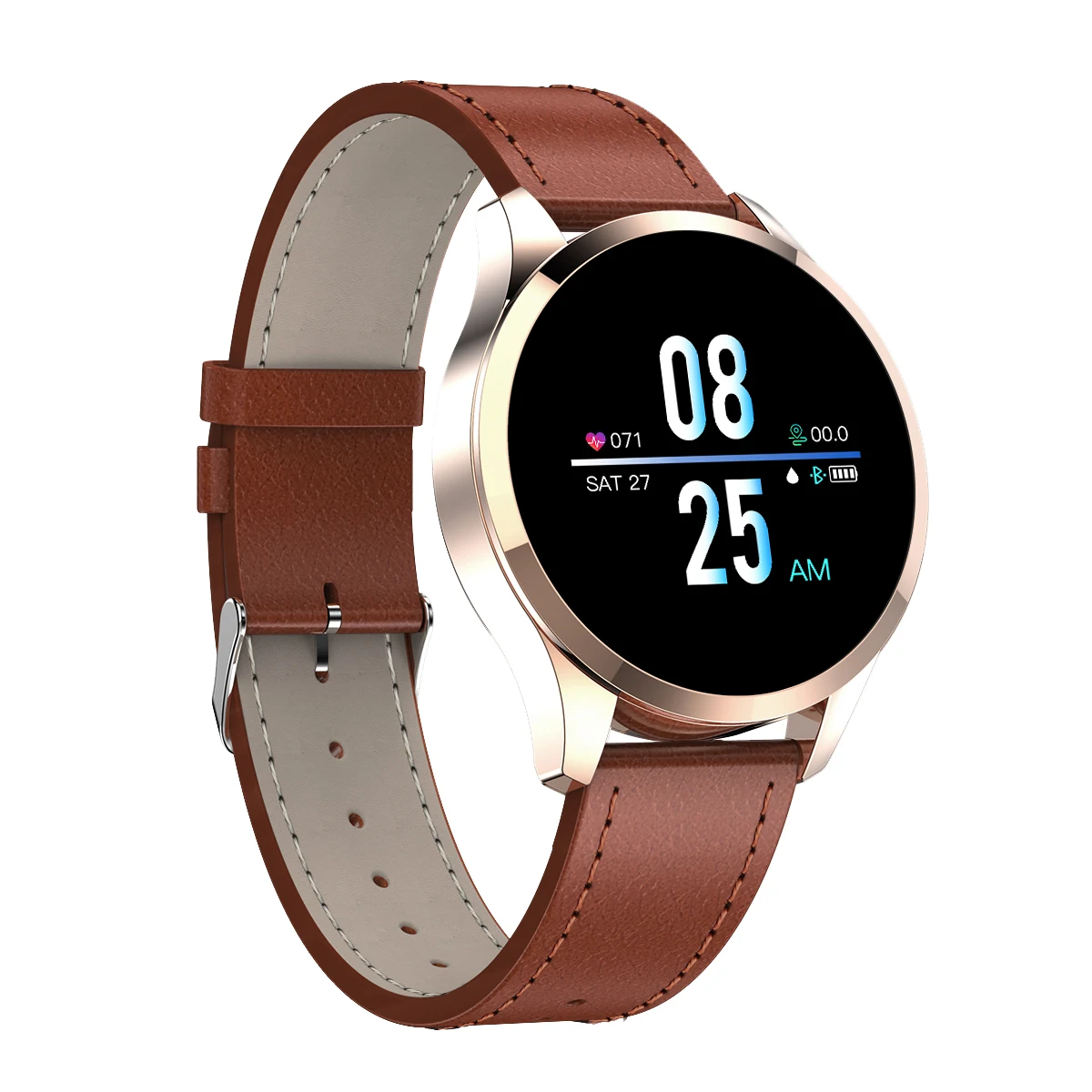 smart watch with leather band