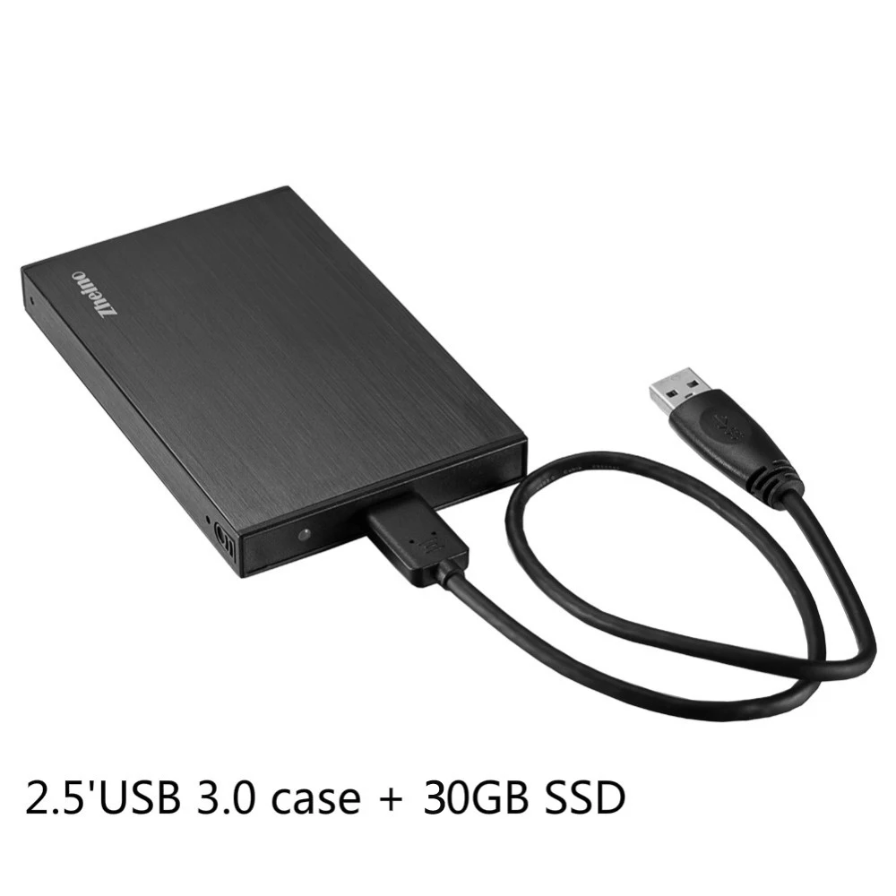 Zheino P2 30GB USB3.0 External Aluminum Case Super Speed with 2.5 SATA Solid State Drive