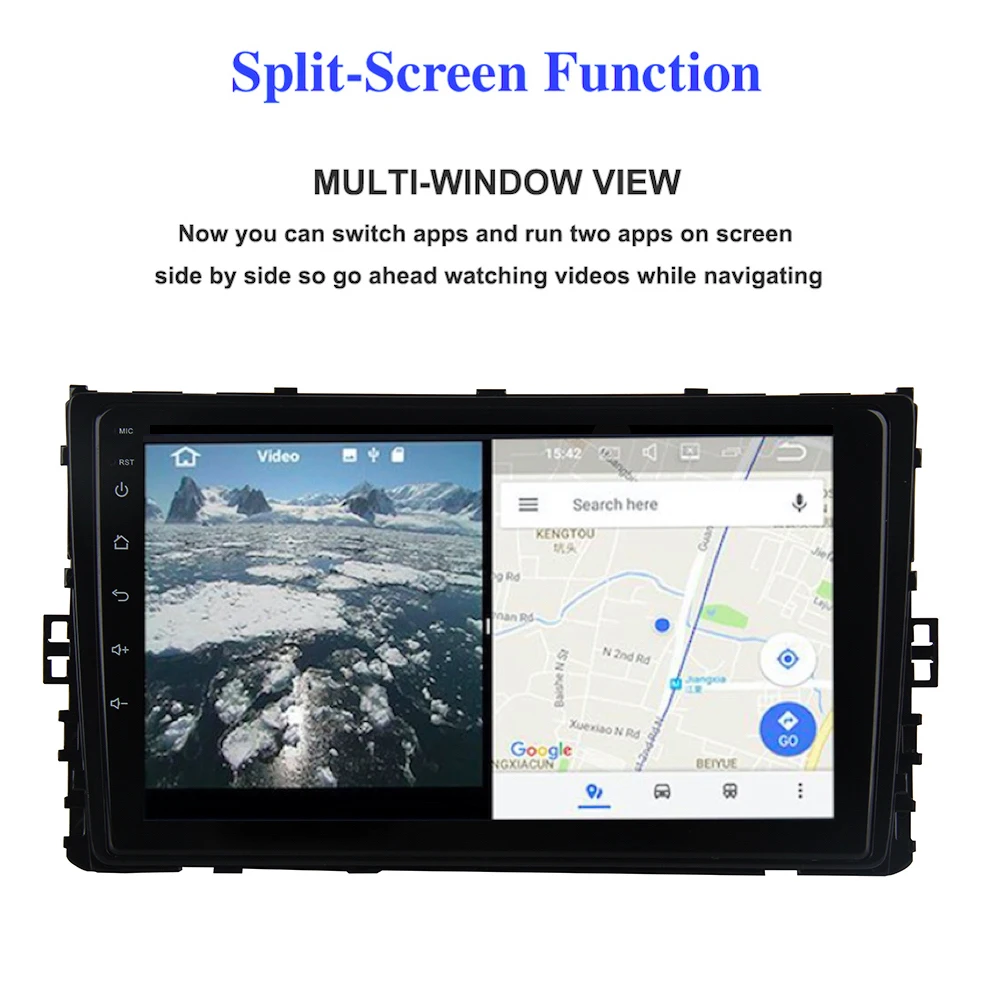 Perfect 9" 2.5D IPS Screen Android 8.0 Universal Car Radio GPS for VW Tiguan Atlas Polo Jetta 2018 Navigation Wifi Steering Wheel AUX BT 5