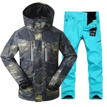 GSOU Снежный мужской лыжный костюм ветровка теплая утолщенная Лыжная куртка лыжные брюки для мужчин зимняя водонепроницаемая дышащая Лыжная одежда