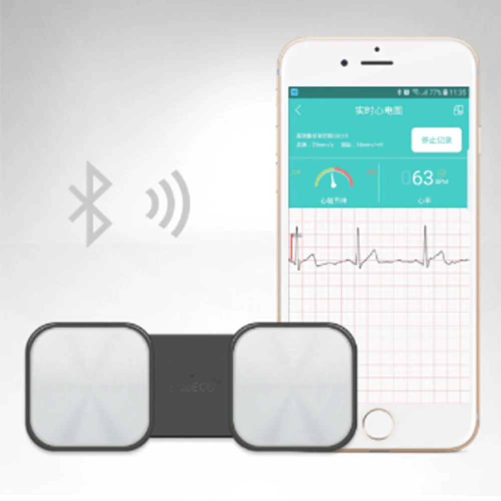 

Handheld ECG Heart Monitor for Wireless Heart Performance Without ECG Electrodes Required Home Use EKG Monitoring ios Android