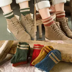 1 пара Harajuku теплые женские носки в полоску носки 3D осень зима стиль Рождество Зима для женщин забавные Calcetines Meias Новый