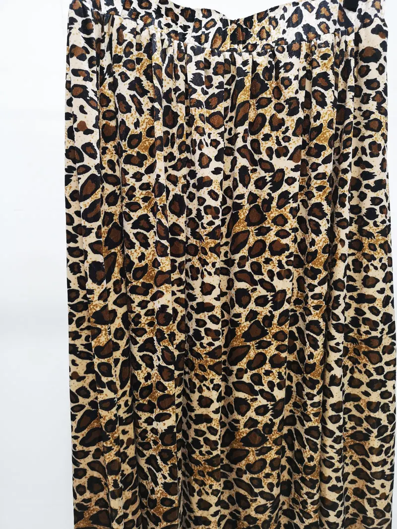 JuneLove, женские осенние леопардовые Эластичные Макси юбки, винтажные, с животным принтом, женские длинные юбки, повседневные, размера плюс, женские юбки, низ